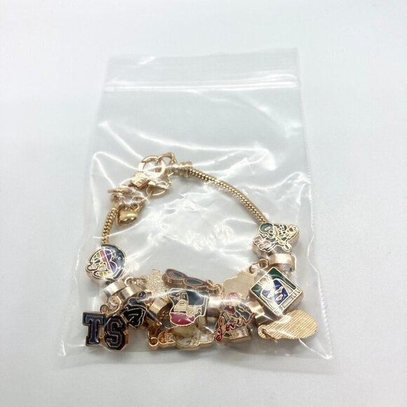 Taylor Swift Lover Gold Tone Snake Style Charm Bracelet - Picture 9 of 9